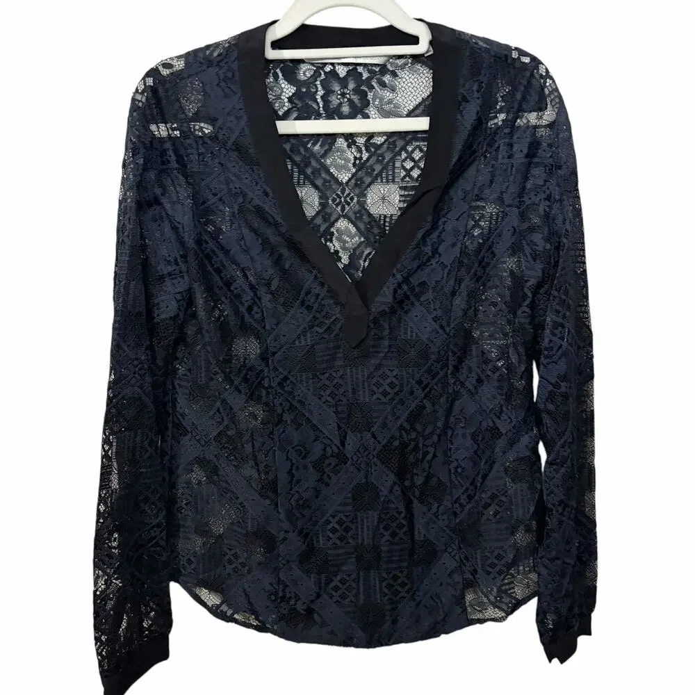 Twelfth Street Cynthia Vincent Womens Lace Long Sleeve Dark Romantic Vamp XS/S*
